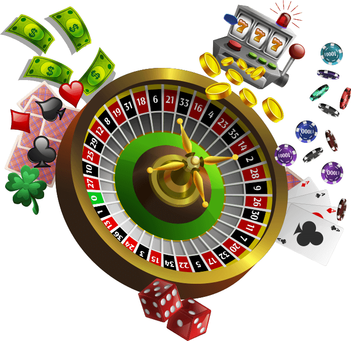 Ruleta, cartas y fichas del diseño GoldenKing